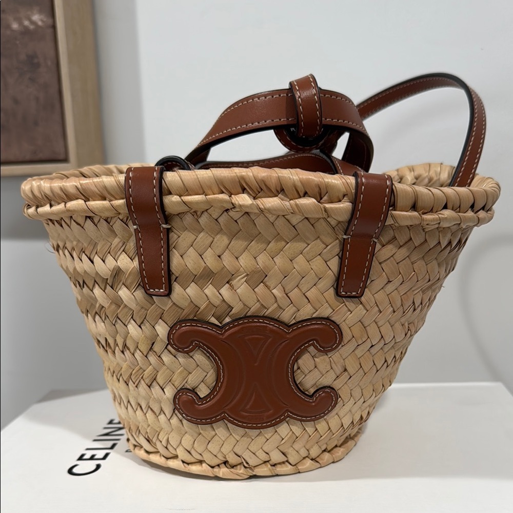 CELINE NANO TRIOMPHE RAFFIA CLASSIC PANIER